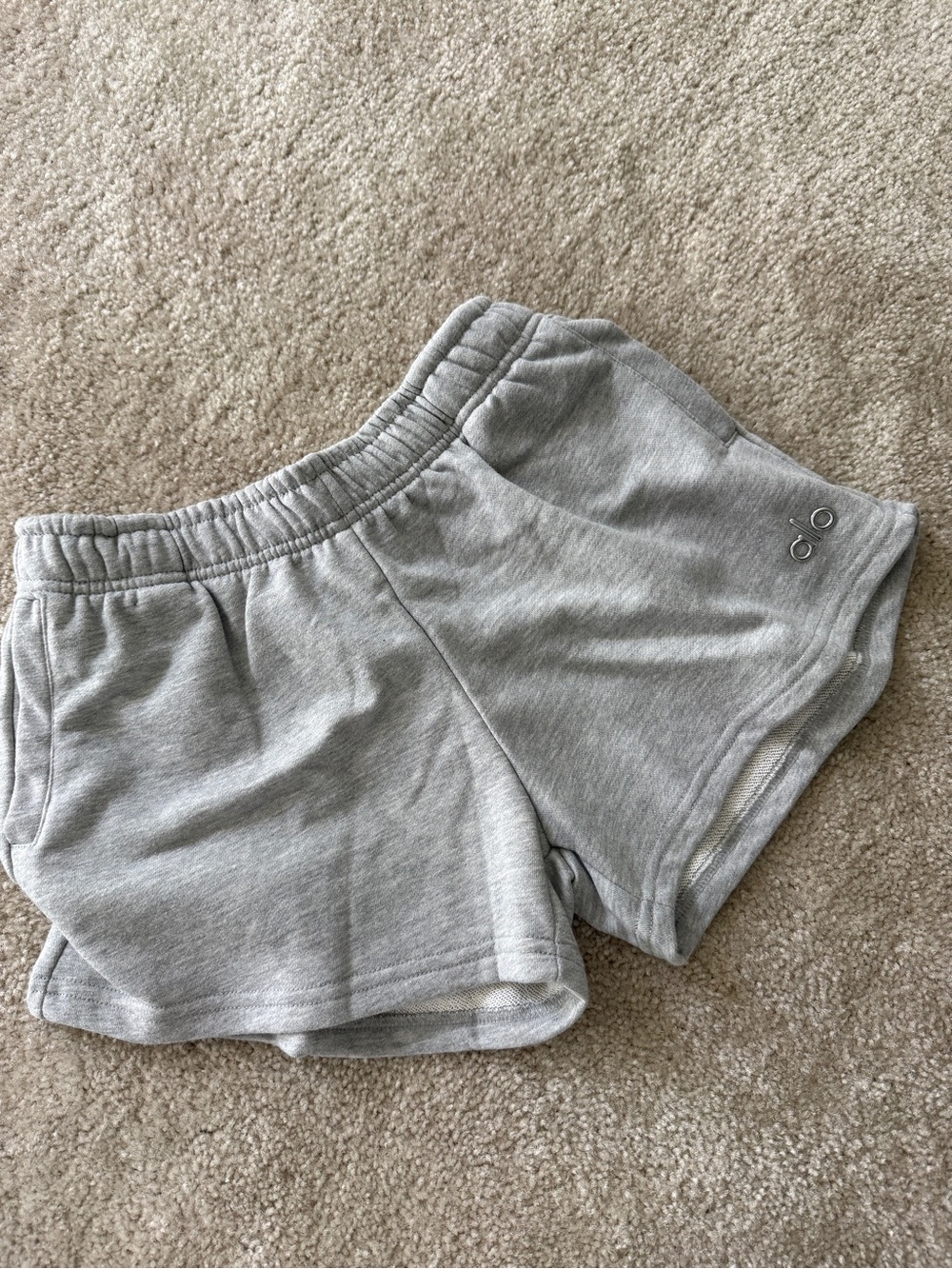 ALO Yoga Light Gray Terry Athletic Shorts